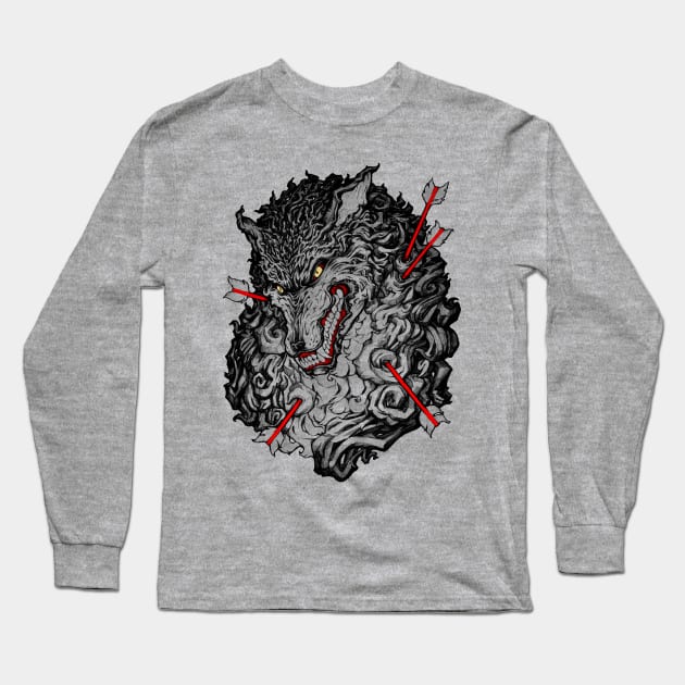 Wolf fight Long Sleeve T-Shirt by Villainmazk